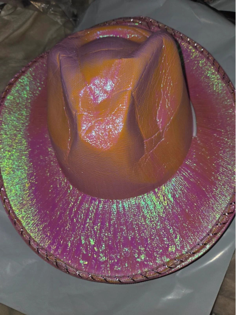 Pink light up a cowgirl hat